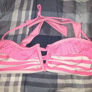 Pink/white swim top